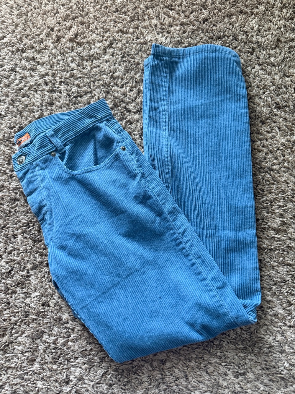 Bulldog Blue Corduroy Pants Size 7 - 100% Cotton